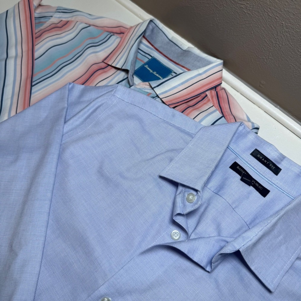 Lot of 2 Banana Republic/ Tommy Bahama Shirts Men's Size Large